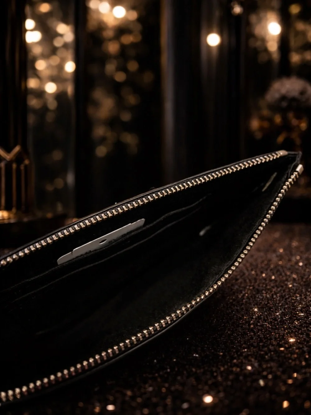 Coach Black Glitter Star Print Wristlet NWT - Picture 4 of 6